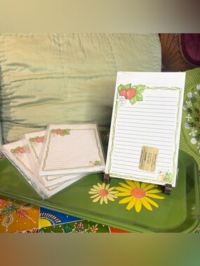 70s Strawberry Notepads Lot of 4